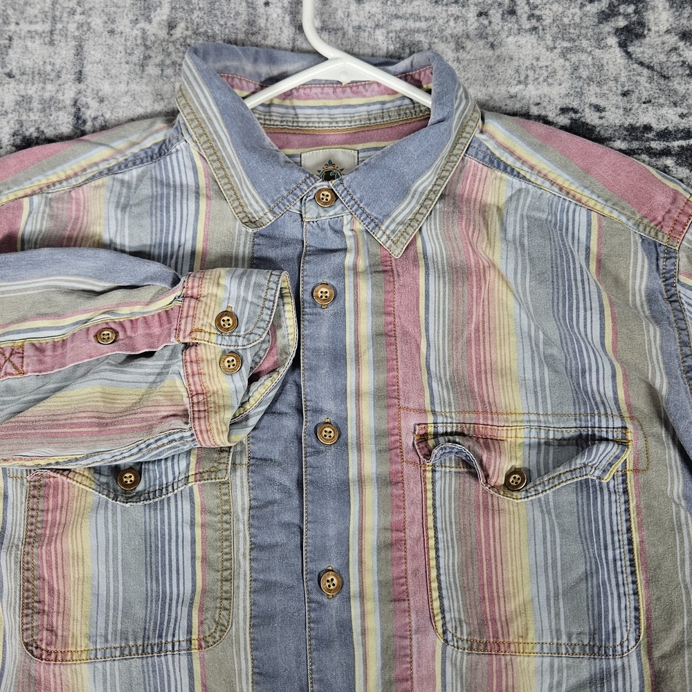 The Territory Ahead Shirt Mens XL Pastel Plaid Button Down Pockets Long Sleeve